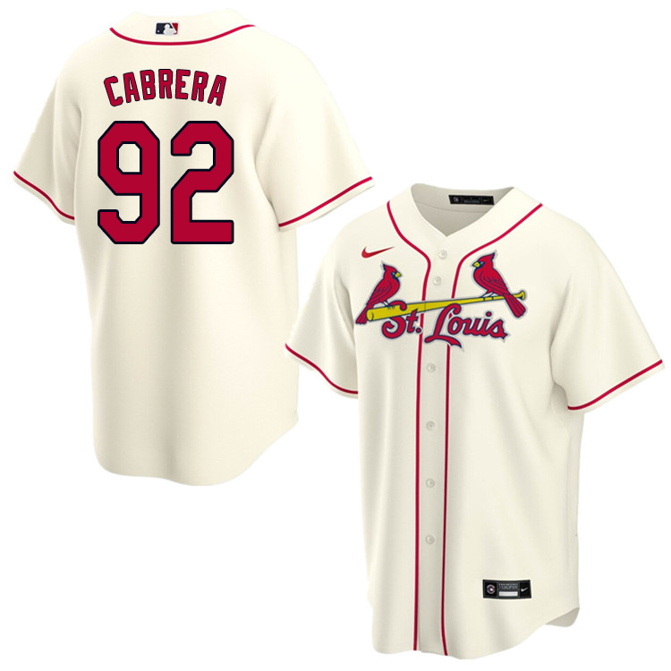 Nike Men #92 Genesis Cabrera St.Louis Cardinals Baseball Jerseys Sale-Cream